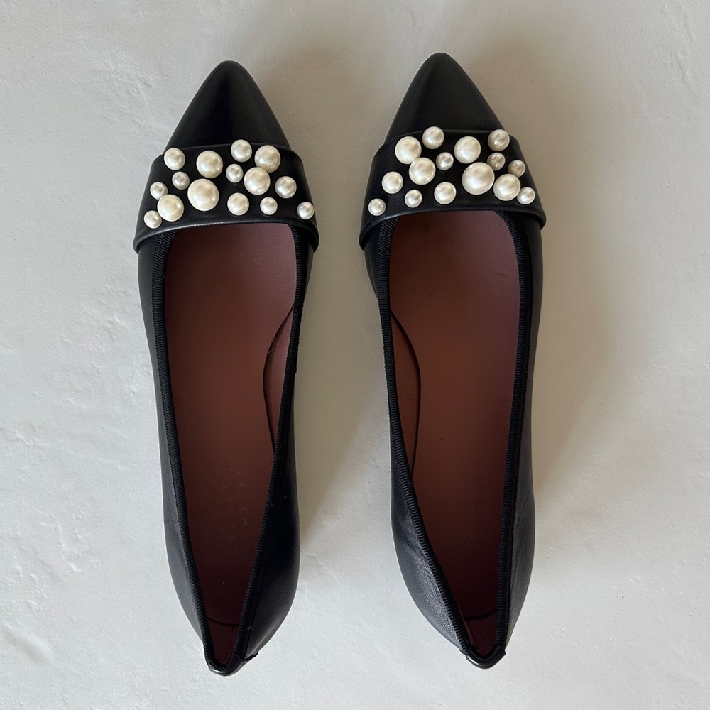 Barney’s New York Flats with Pearls Black | Size 39